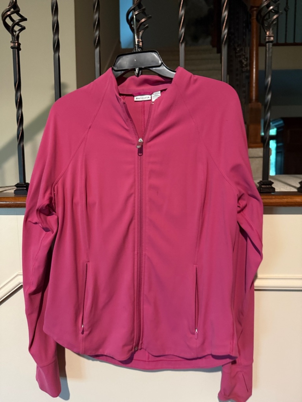 Athleta Women's Pink Full-Zip Bomber Jacket